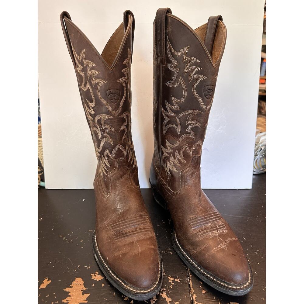ARIAT Mens Leather Boots Size 8.5 D (10 W) Brown Nice Condition/Color 10002204